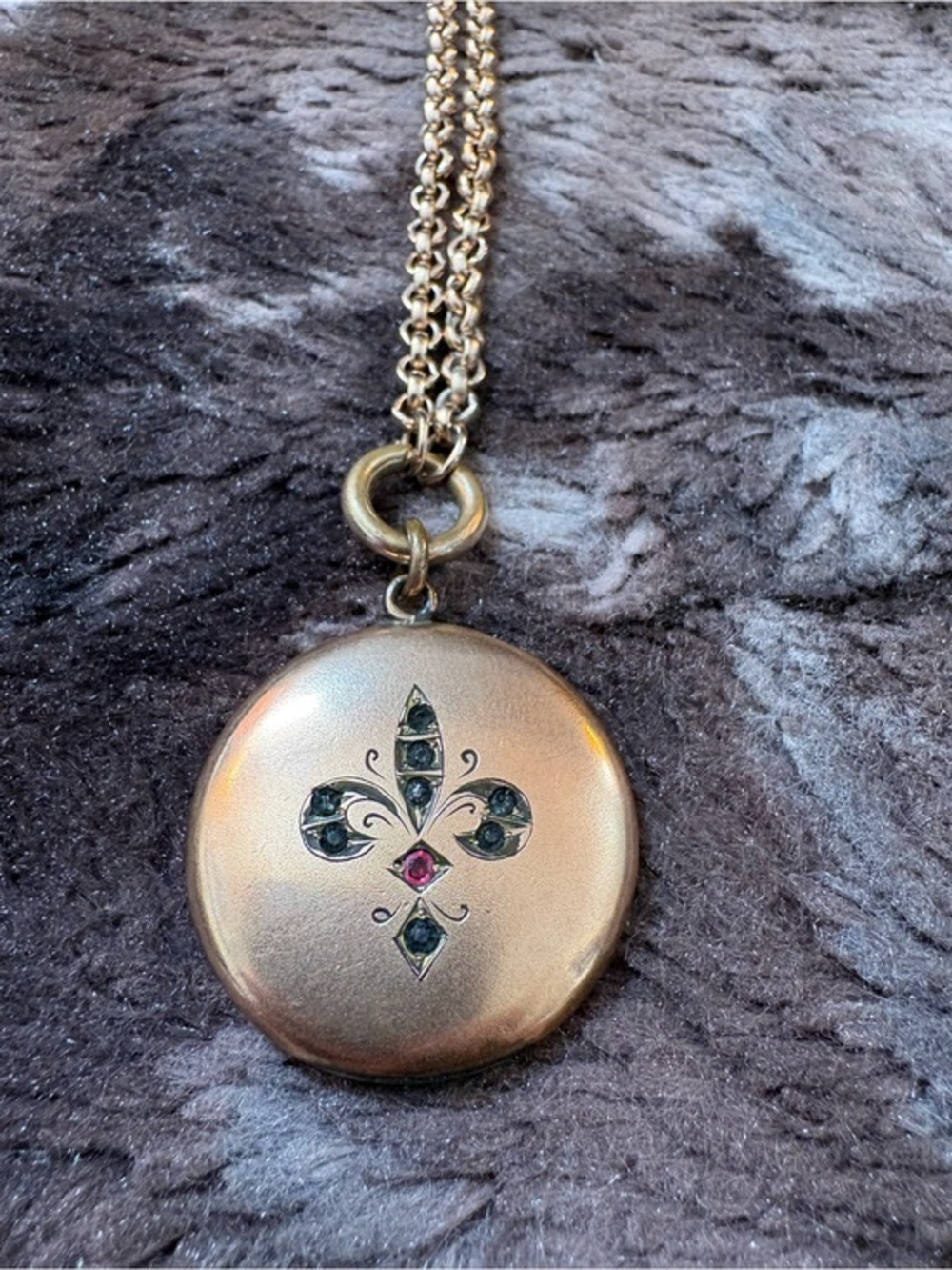 Antique Gold Filled Locket with Chain